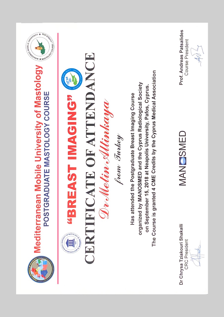 Breast Imaging Certificate of Attendance