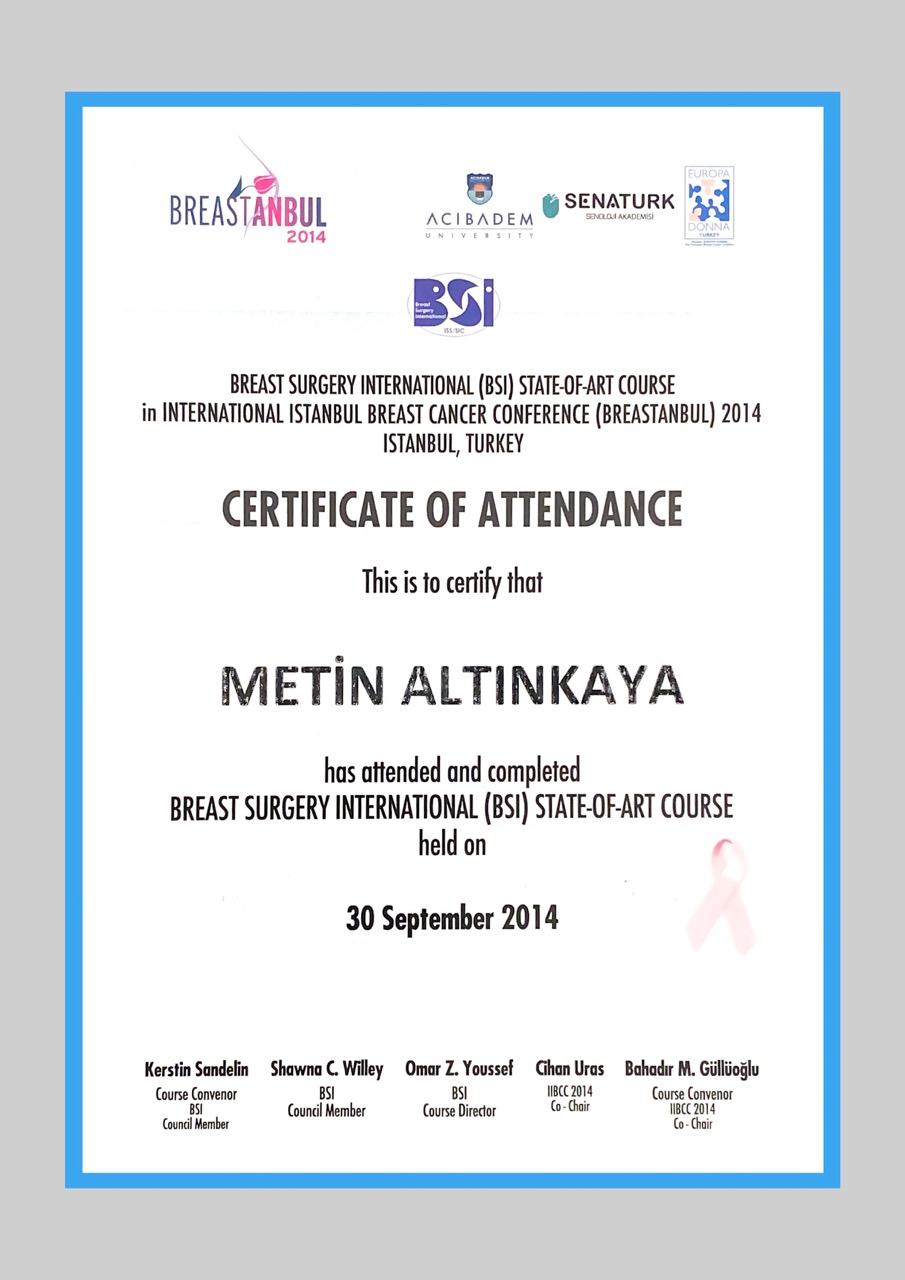 Breast Surgery Internetional (BSI) State-Of-Art Course