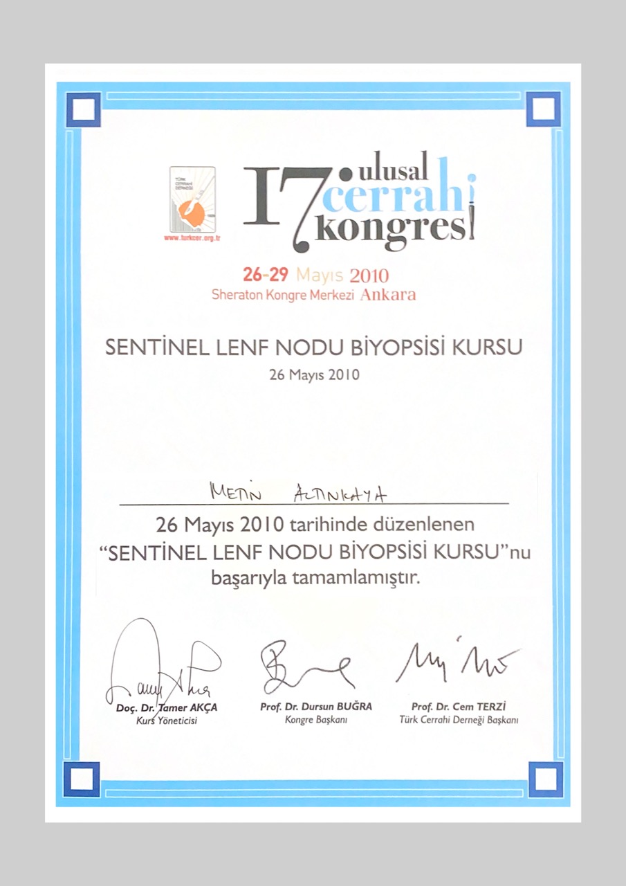 Sentinel Lenf Nodu Biyopsisi Kursu